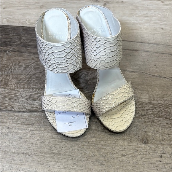 🍁🌷Stuart Weitzman Cream Braided Sandals - Picture 1 of 5